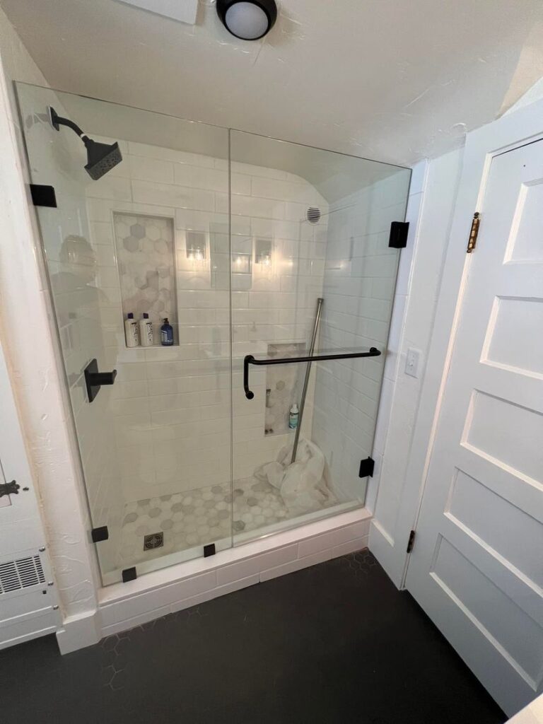 Custom frameless shower enclosure installation - Peterson Glass Hamilton MT